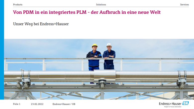 [Translate to Englisch:] PowerPoint Folie Endress+Hauser