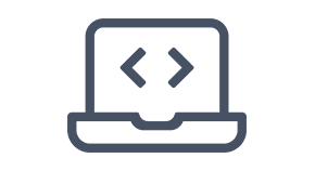 Icon Laptop mit Codezeile